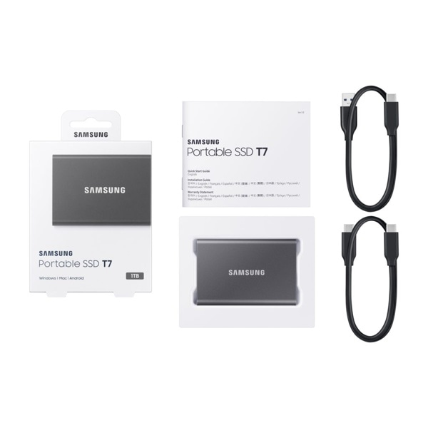 受注停止】SAMSUNG(サムスン) Portable SSD T7 チタングレー 2TB MU