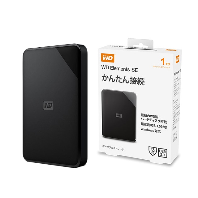 【OUTLET】Western Digital(ウエスタンデジタル) ポータブルハードディスク 1TB WDBEPK0010BBK-JESE