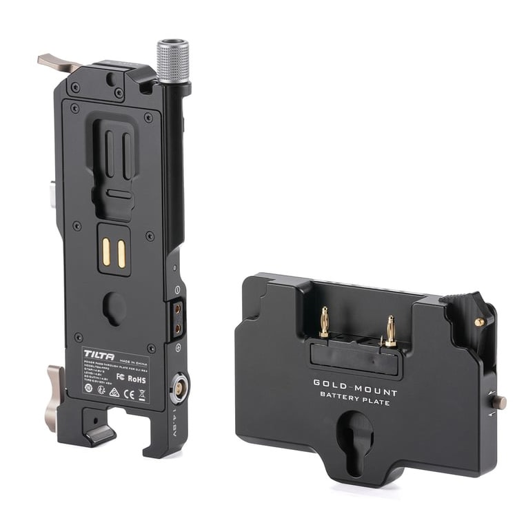 TILTA(ティルタ) DJI RS 4用 パワーパススループレート & ゴールドマウントバッテリープレート TGA-PPK3-AB