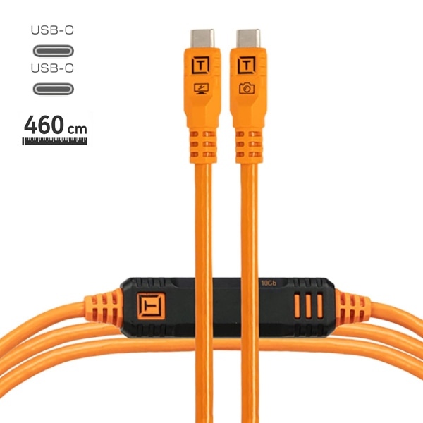 【会員価格/SALE】TETHER TOOLS(テザーツールズ) テザープロ オプティマ 10G USB-C ケーブル(4.6m) オレンジ CUC15G2-ORG