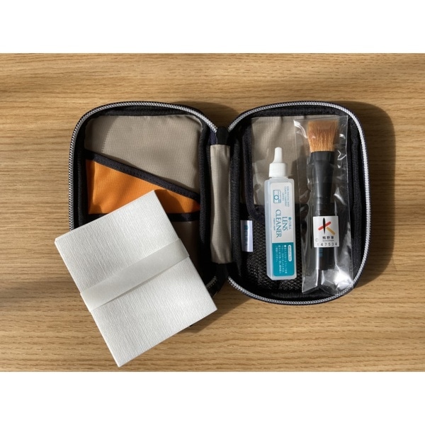 蔵(CURA) デニム刺子風クリーニングポーチセット オレンジ CFCD-100ORG