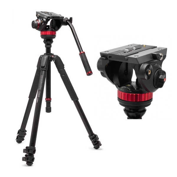 Manfrotto(マンフロット) MVH502AHビデオ雲台+055アルミビデオ三脚３段 MVK502055XPRO3V