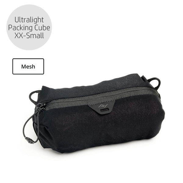 【セット対象】Peak Design(ピークデザイン) ウルトラライト メッシュ パッキング キューブ XXスモール ブラック / BUMP-BK-XXS-1
