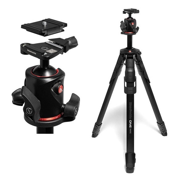 【予約受付中】Manfrotto(マンフロット) ONE Photoアルミニウム三脚+ボール雲台キット MKONEPA-BHQ6T