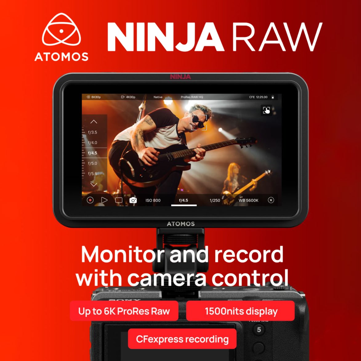 【ATOMOS】6K RAW収録対応 5.2インチHDRモニターレコーダー「NINJA RAW」