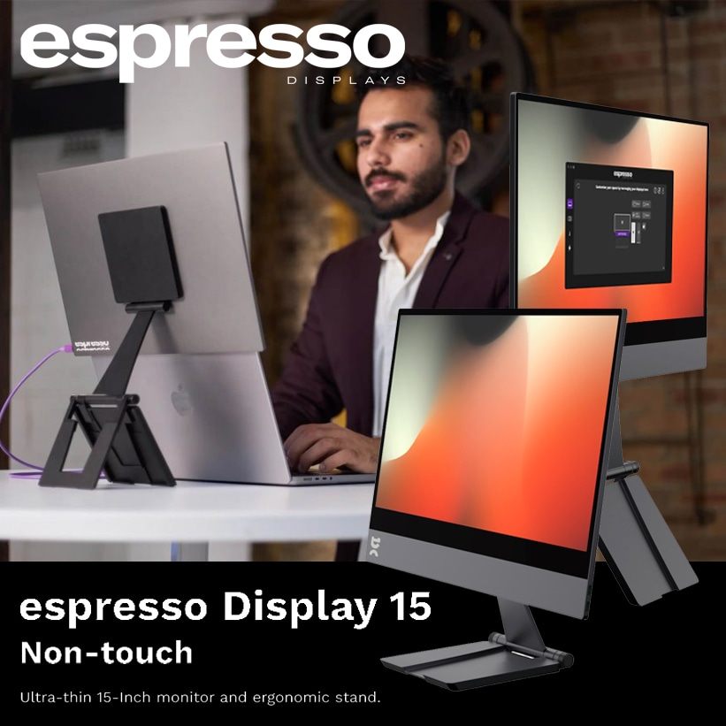 【espresso Displays】持ち運びやすさと高い堅牢性を兼ね備えた超薄型ポータブルディスプレイ「espresso Displays 15 Non-touch」