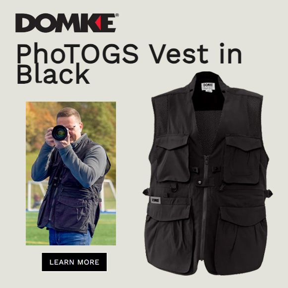 【DOMKE】たっぷり機能性「フォトベスト」に「BLACK」カラー登場